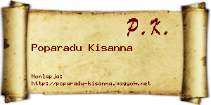 Poparadu Kisanna névjegykártya